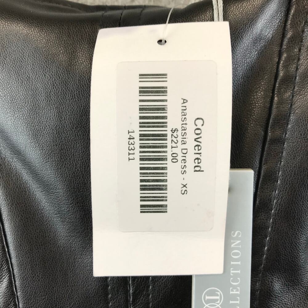 New $221 Tart Anastasia Vegan Leather Dress black size XS‎ - Picture 5 of 12
